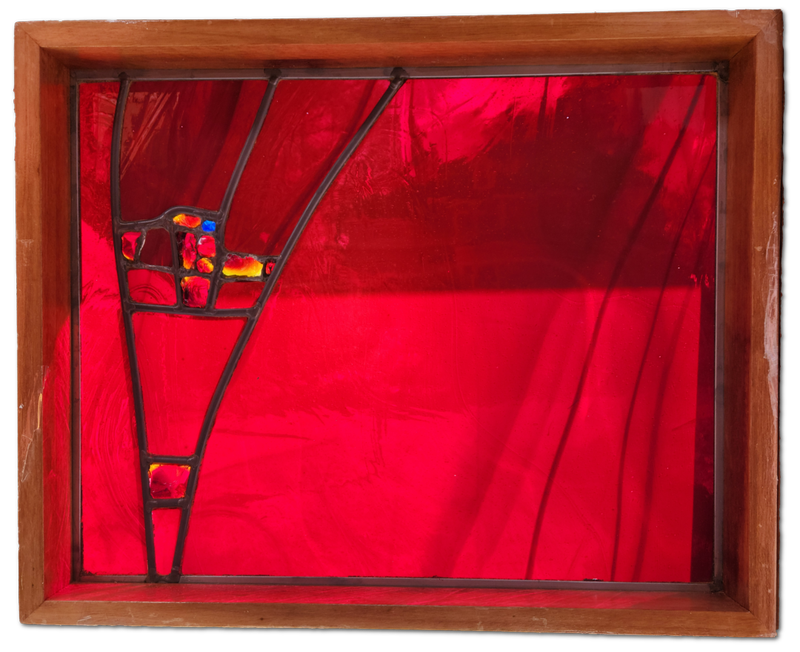 Red Panel #1 in Stained Glass Panel Constructions